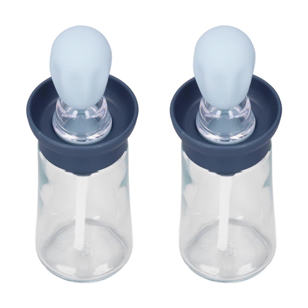2 Stück Ölbehälter mit Silikonpinsel Ölspenderflasche für Küche Grillen Backen Kochen