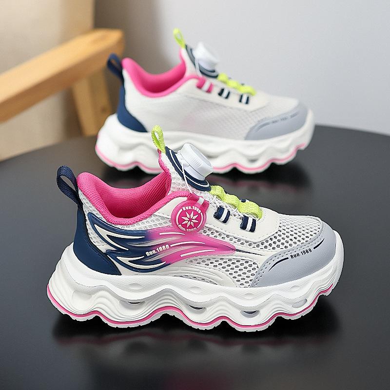 Children's Sports Shoes Girls' Mesh Casual Shoes Wear-resistant and Non-slip Shoes Flow Fashion Children's Sports Shoes Popular Running Shoes