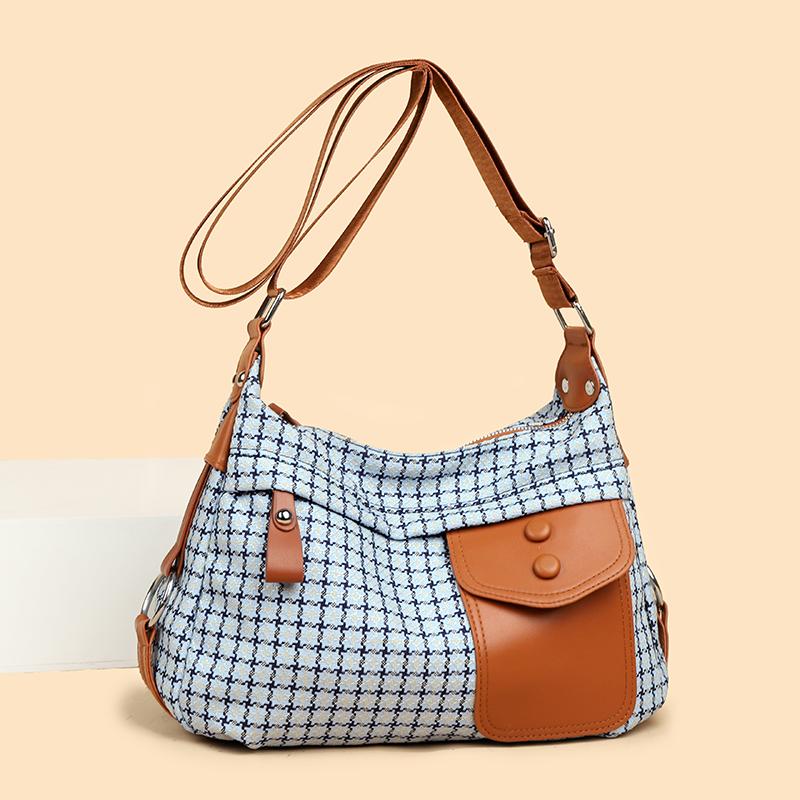 Ladies Multi-Pocket Messenger Bag High Quality Soft PU Leather Shoulder Bags Casual Crossbody Bags For Women 2024 New Tote