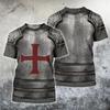 Tempelritter Grafik Vintage T-Shirt Die Rüstung 3D Druck Jungen Kinder Cosplay Kleidung Lustige T-Shirts Streetwear Rundhals Oberteile Herren