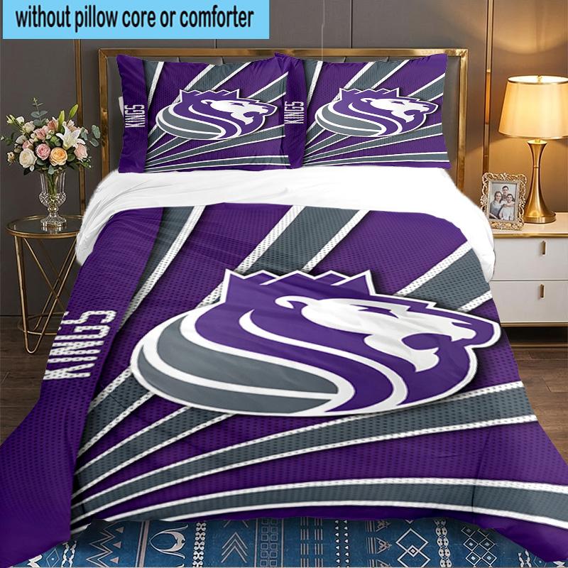 Kings Basketball Team Logo 3pcs Bedding Set,Including 1pc Duvet Cover And 2pcs Pillowcases Perfect Gift for Christmas,Ideal for Bedroom, Dormitory