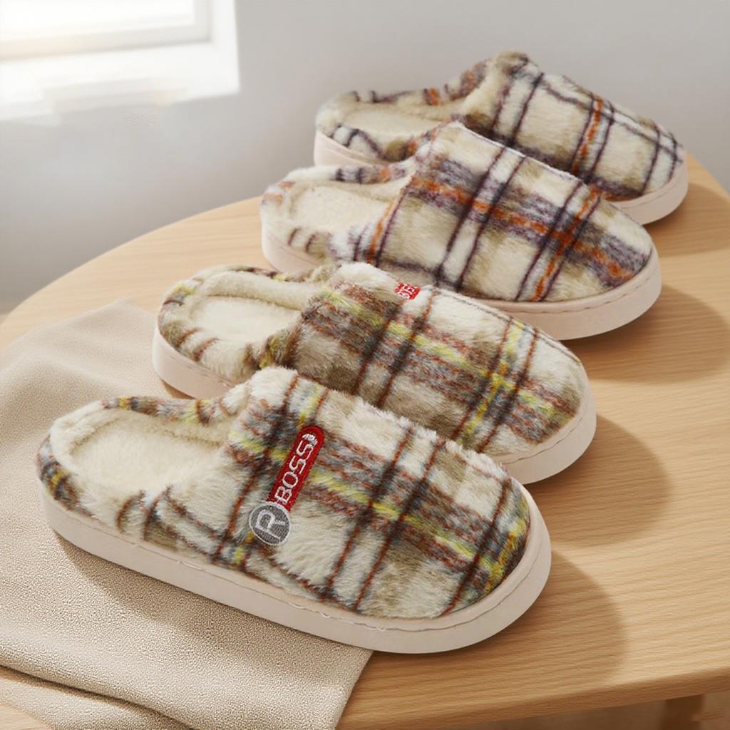 Couple Cotton Slippers Women's Autumn and Winter New Thick-soled Warm Home Soft Plush Home Warm Non-slip Fluffy Shoes