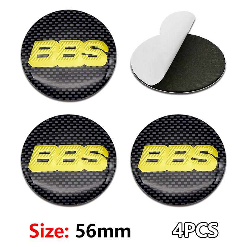 4 Stück 56+60mm Auto Radnabenabdeckung Aufkleber Felgenabdeckung Emblem Abzeichen modifiziertes Fahrzeuglabel Aufkleber Für bbs Reifenmittel Aufkleber