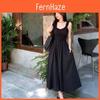 Büyük Beden Kadınlar İçin Yazlık, Birleştirme Tasarımlı Zarif Uzun Elbise
