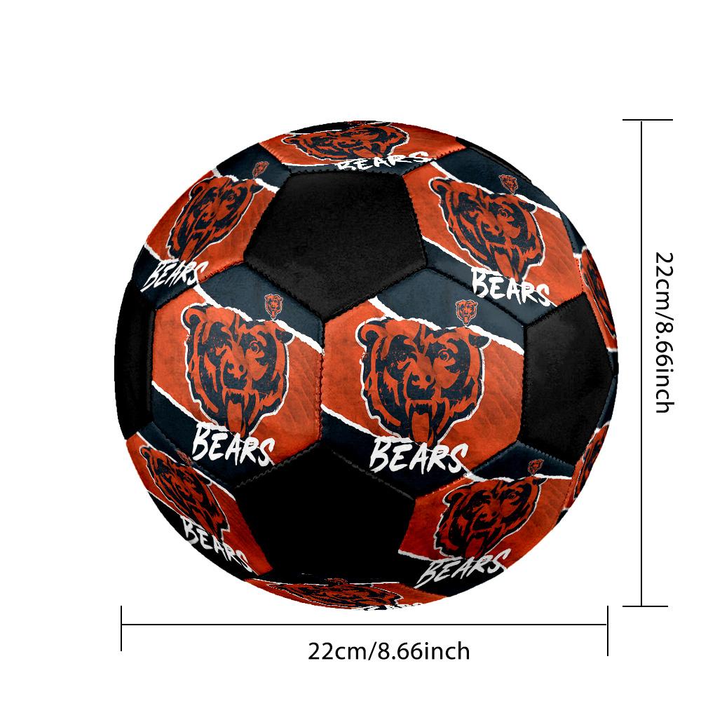 Chicago Bears Soccer Ball Colorful All Ages Machine Stitched PVC Competition Ready Durable High-Bounce.SIZE5