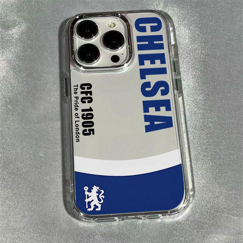 Funda de Teléfono de Fútbol Para iPhone 17 16e 16 15 14 13 12 11 mini Pro Max X XR XSMAX 8 7 Air Plus Transparente Suave C-Chelsea Funda
