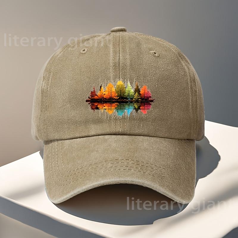 Natural Landscape Forest Tree Print Baseball Cap Lightweight and Breathable with an Adjustable Curved Brim Perfect for Daily W