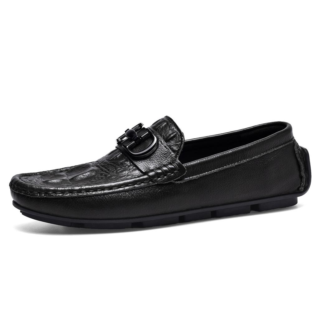 Fashion 2025 New Men Cow Leather Crocodile Grain Style Loafers High Quality Business Casual Shoes Handmade Men Genuine Leather Moccasins