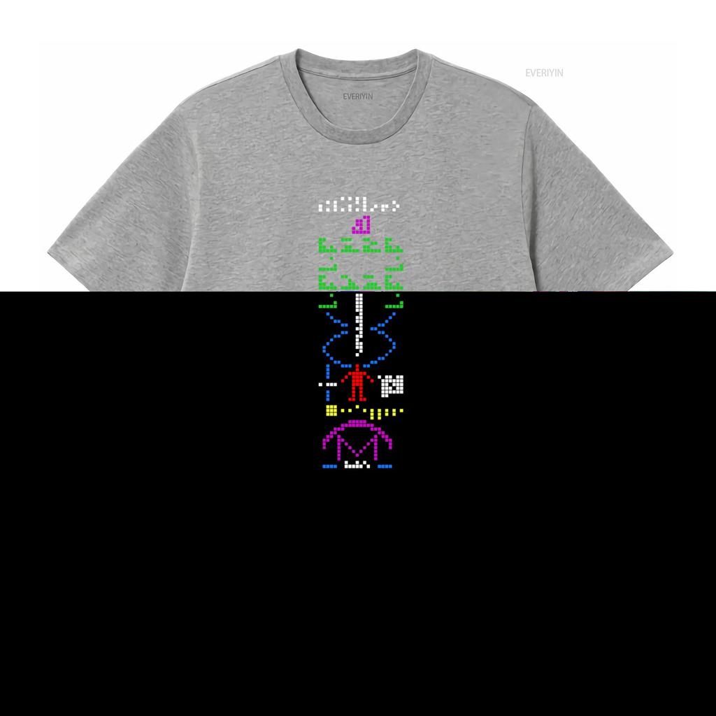 Arecibo Message Interstellaire Espace Geek Homme Coupe Standard T Shirt Mens Galactic Print Vintage Washed Streetwear