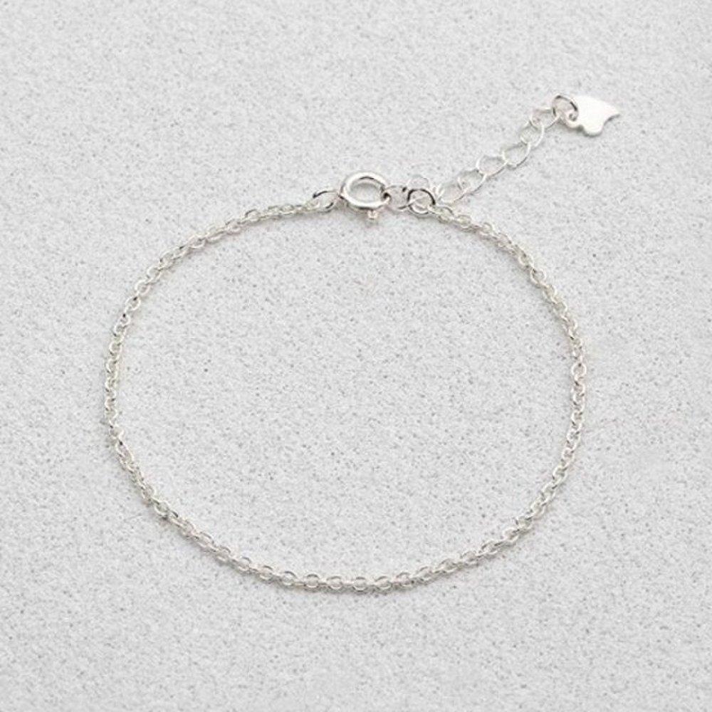 [As Little] Silver Chain Bracelet Cable Silver 925 Daily Layered