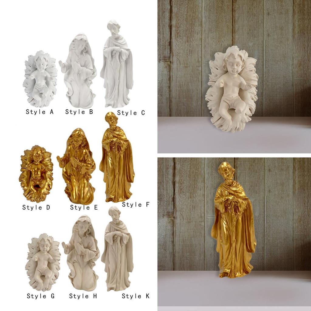 Nativity Scene Ornament Christian Ornament for Living Room Fireplace Desktop
