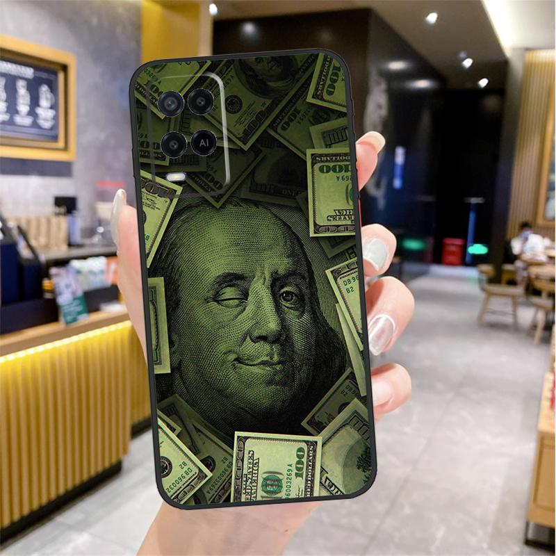 Banknote Dollar Cash Money Case For Oppo A80 A40 A60 A18 A38 A58 A78 A98 A96 A76 A16 A94 A74 A54 A15 A17 A57 A77 A5 Pro