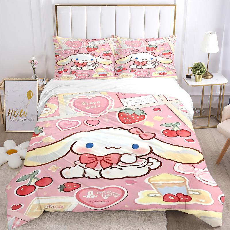3pcs Cinnamoroll Bedding Set: Perfect for Bedroom or Guest Room. Soft and Comfortable with No Core Included Yy251031034