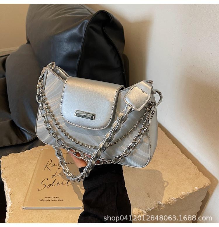 

Французская мода сумка-подмышка маленькая женская 2025 новая нишевый дизайн сумка-мессенджер Интернет-знаменитость взрывная сумка для поездок на работу на плечо серебряный