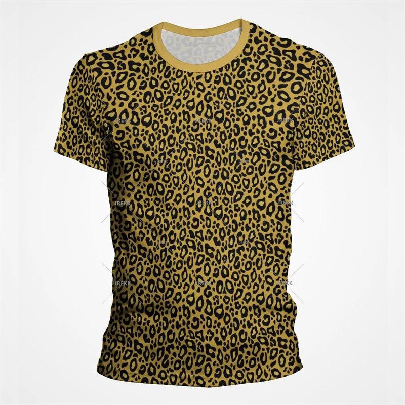 Leopard Print 3D Funny T Shirts for Men's And Women's Clothing Summer Short Sleeve T-Shirt Unisex Streetwear Oversize Tops Tees