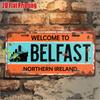 D Flatpc Vintage Metal Sign for Decorationg Only Decorative Sign (cm Cm) WELCOME To BELFAST Aluminum Sign