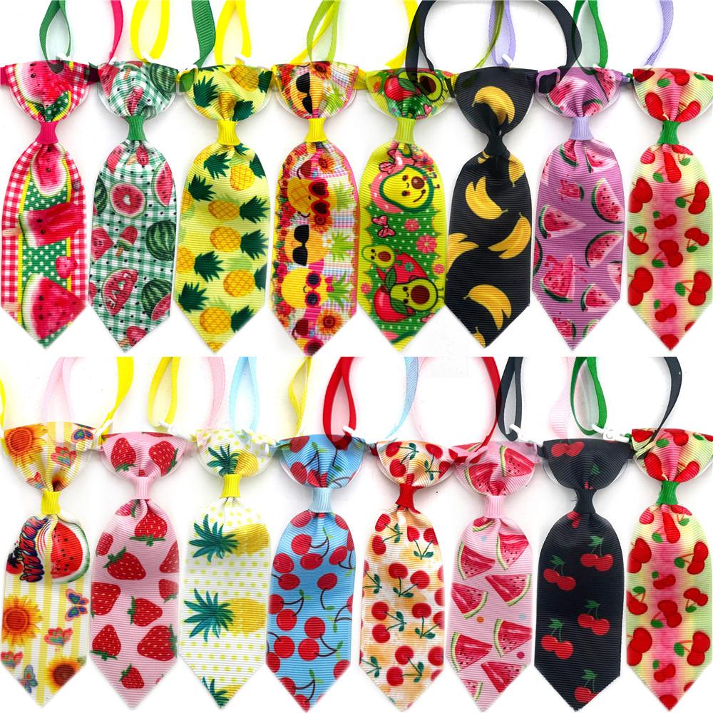 50/100pcs Pet Dog Bowties Summer Fruit Puppy Dog Bow Tie Pet Collar Dog Grooming Accessories Pet Supplies for Small Dog