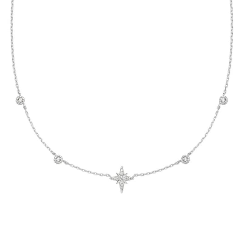 ANIA HAIE Silver Octagonal Star Cubic Station 925 Silver Necklace N065-02H