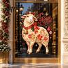 Festive Home Glass Stickers 2027 Year of Goat Window Cling Russian Happy New Static Style Film Sticker PVC Decal for and Store Holiday Party