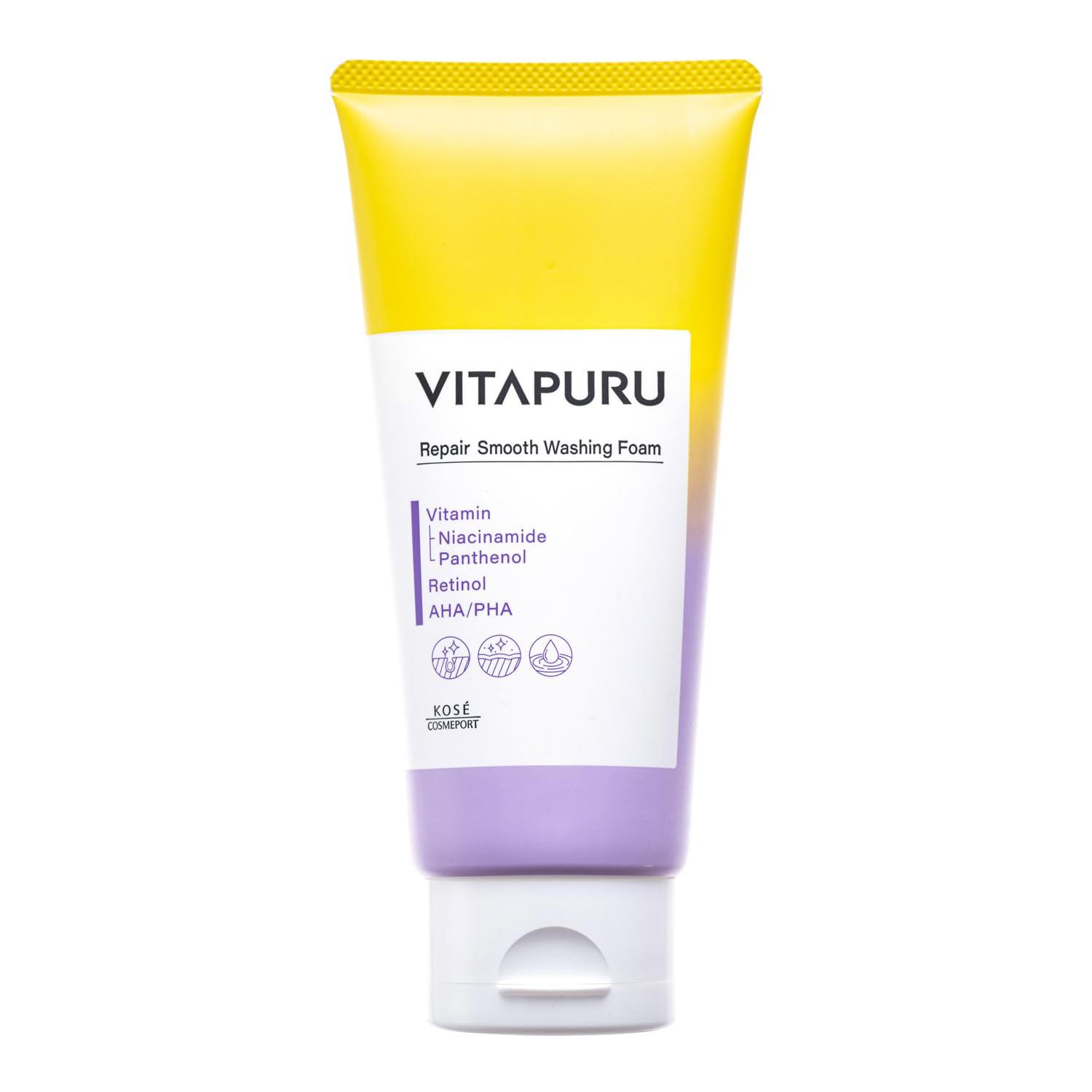 Vitapure Repair Smooth Washing Foam Facial Cleanser Cream 130g KOSE Deep Cleansing, Gentle Skincare Foam