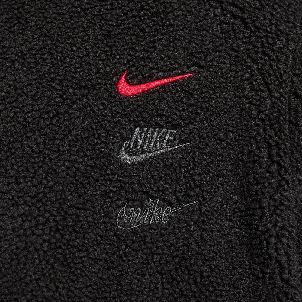 Nike Color Block Pocket Zipper Fleece Jacket Breathable Fleece Versatile Long Pants Casual Sports Suit Men Suit Black FZ6194-010+623455-010