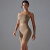 One Piece Pleated Strapless, High Waisted, Hip Lifting, Zero Sensation, No Underwear, Sports Shorts, Fitness Yoga Suit For Women