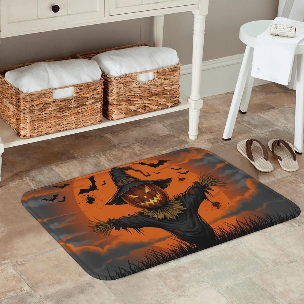1PC Halloween Pattern Kitchen Rug Non-Slip Door Mat Pop Design Bathroom Rug Bath Mat Carpet for Home Sink Laundry Decor