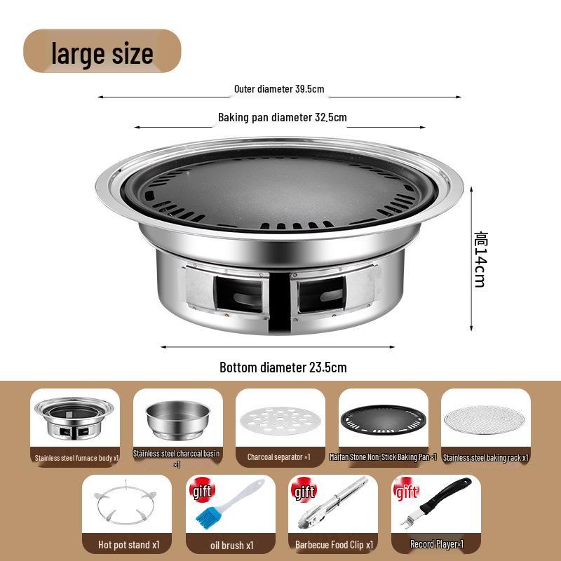 Korean Charcoal Grill: Round, Smokeless BBQ