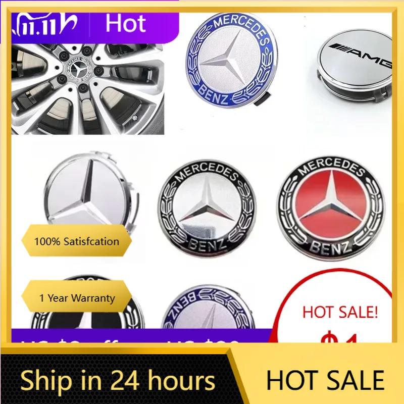 Für Mercedes Benz 4 Stück 75mm Auto Radnabenkappen Radkappen Abzeichen Zubehör für Mercedes benz AMG C E S GLE CLC Klasse W204 W20