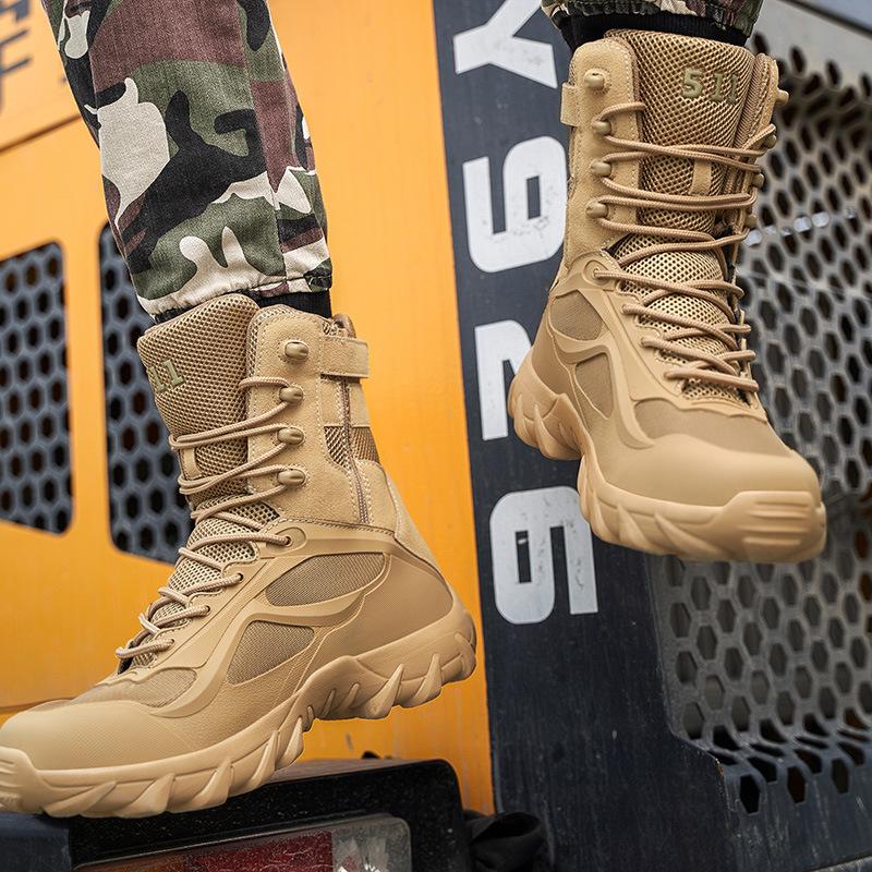 Large size high-top military boots men's outdoor hiking shoes type soldier tactical combat boots desert tooling boots special