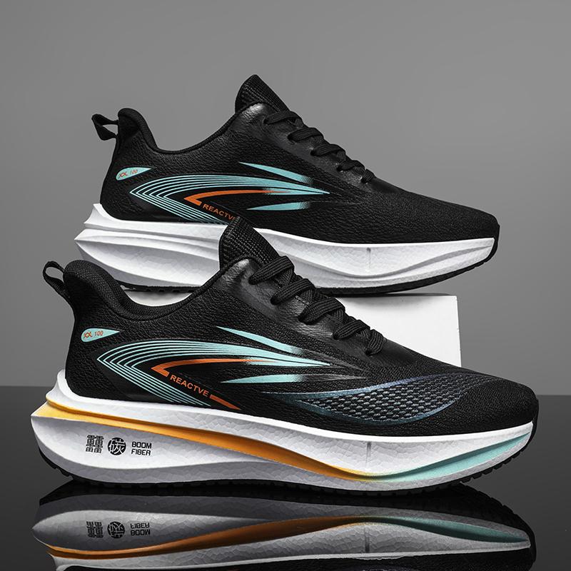 Running shoes summer breathable shock absorber running shoes sports casual black Putian