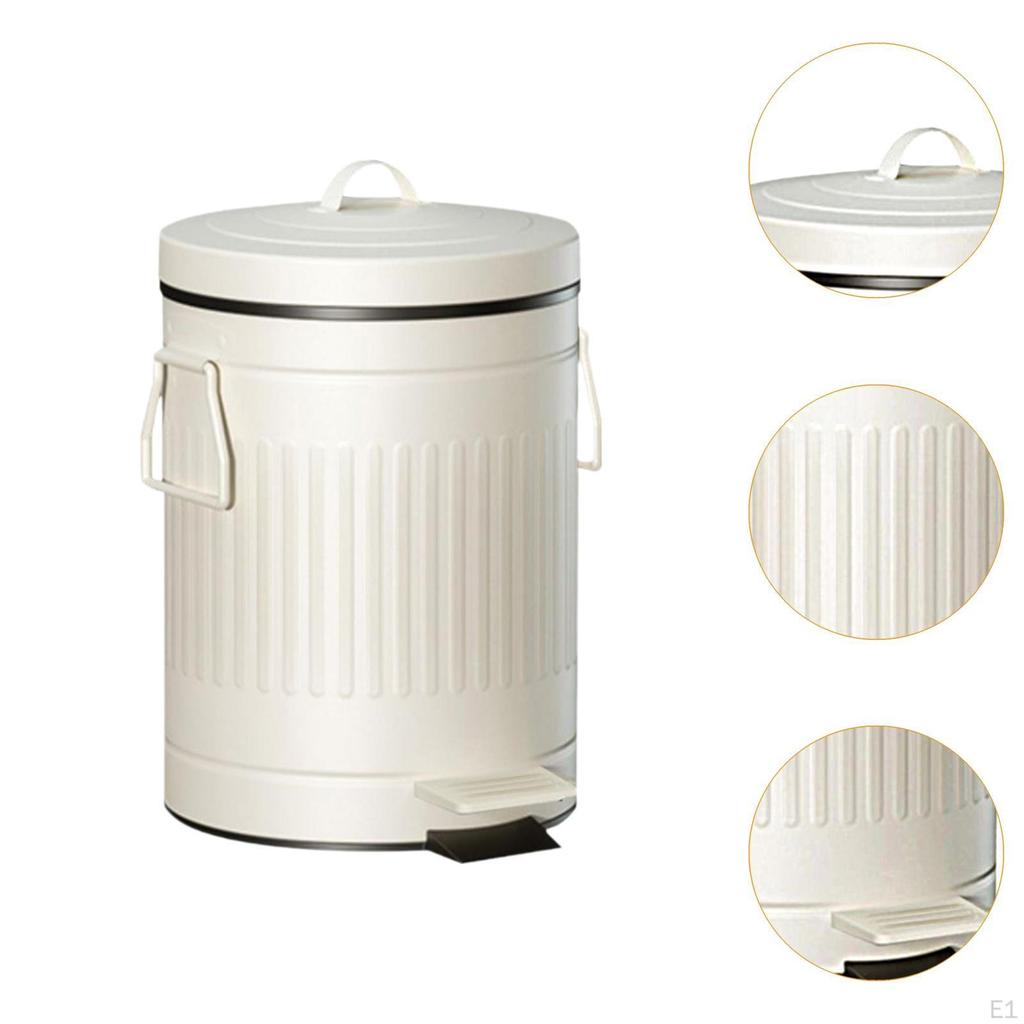 Step On Trash Can Dustbin Metal with Removable Inner Bucket Lid Wastebasket for Near Desk