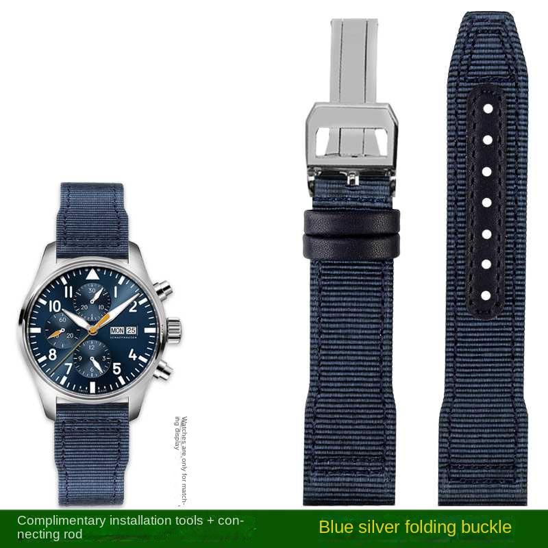 Bracelet de montre en nylon 20 mm 21 mm 22 mm pour IWC Universal Pilot Mark 18 Spitfire Fighter Série Portugal Bracelet de montre en toile