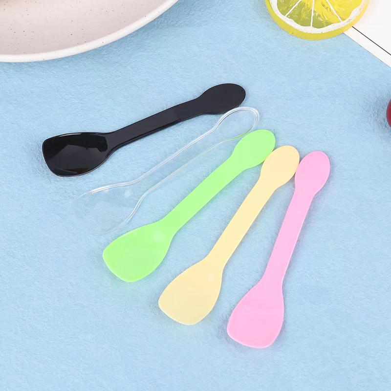 100Pcs Mini Plastic Spoons Flatware Spoons For Jelly Ice Cream Dessert Appetizer Plastic Spoon For Party Supplies