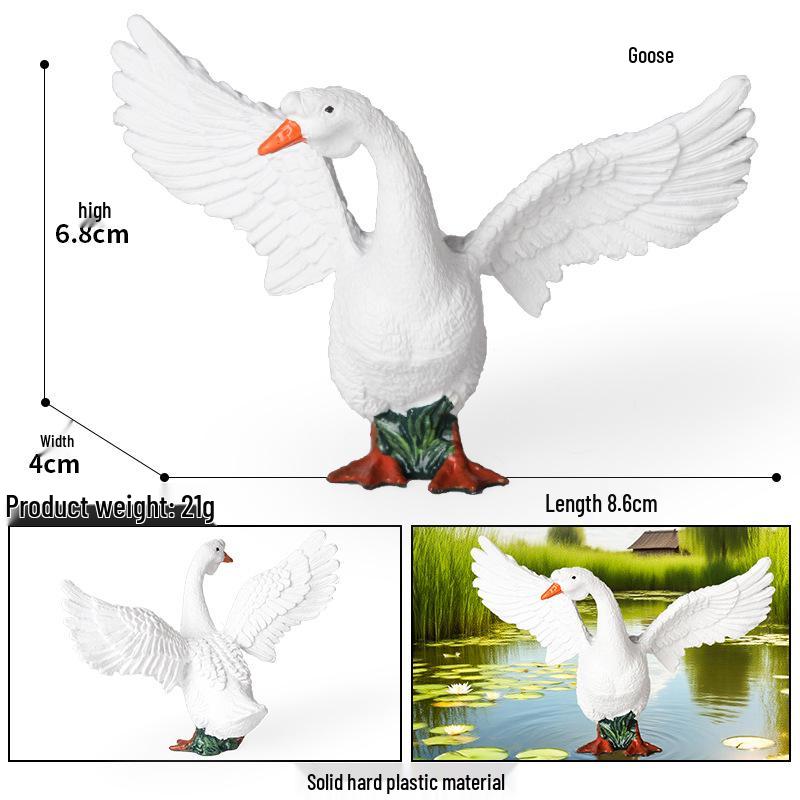 Kids' Educational Farm Animal Figurine Set: Cow, Chicken, Duck, Goose, Pig, Goat