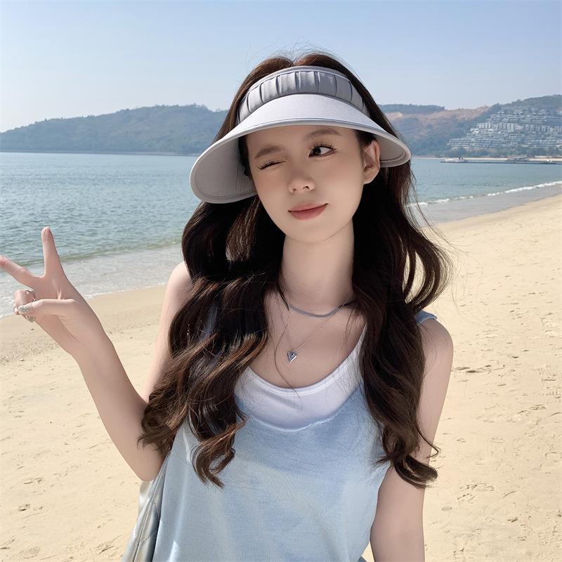 Hut Damenmode Plissee Koreanische Version Sonnenschutz Leere Zylinder Stirnband UV-Sonnenschutzhut Damen Sonnenschutzhut Sommer neuer Stil