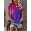 Women's gradient T-shirt - short-sleeved crew neck top with 3D gradient print all over