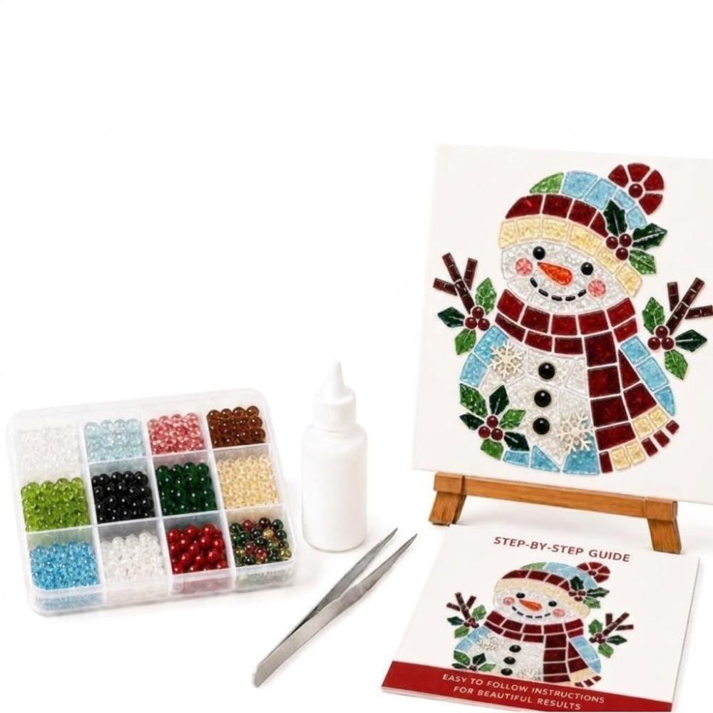 Colorful Glass Christmas Sea Glass Painting Art Set DIY Sea Glass Mosaic Set Christmas Decor