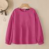 ZANZEA Women Casual Round Neck Solid Color Long Sleeve Blouse