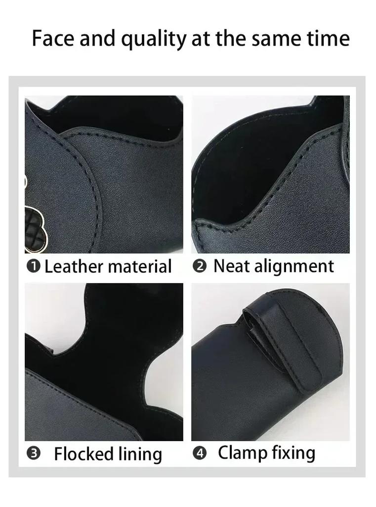 AAACK1 Car Stickers For Alfa Romeo PU Leather Car Sunglasses Holder Sunglasses Case Clip Storage Box For Alfa Romeo Giulia Stelvio Giul