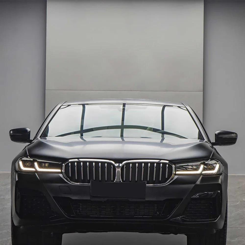 Car Wrapping Film Vinyl Wrap Sticker Satin Black PET Bubble Free Sticker Car Accessories Auto Self Adhesive Decals Decoration