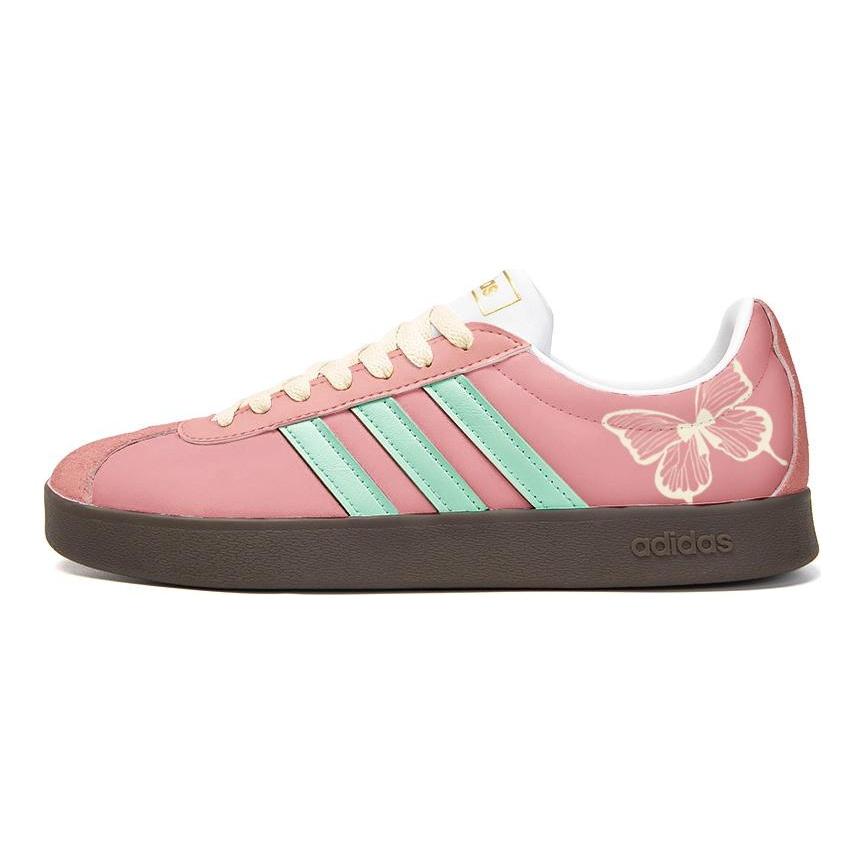 Adidas Neo VL Court 2.0 Slip Resistant Abrasion Resistant Low top Skateboard Shoes Unisex Rose Red ID6015(Team354-)