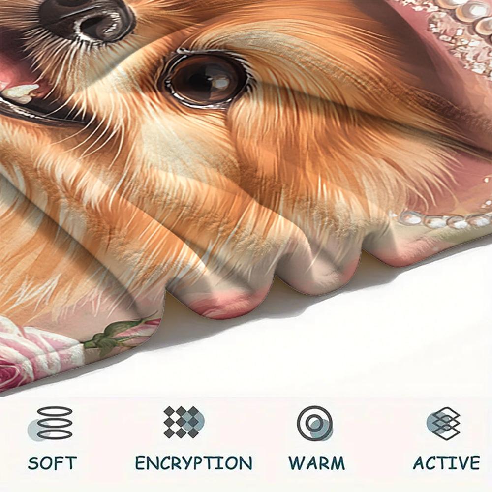Pomeranian Print Flannel Blanket, High quality Comfortable for All Seasons, Home Decor, Warmth and Comfort, Perfect for Christmas Gifts