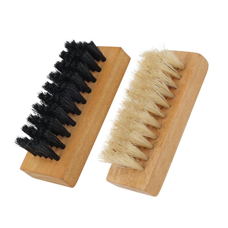 Beech Wood Shoe Brush Solid Shoe Brush Footwear Cleaning Brush Natural For Casual Shoes Wallets Leather Shoes