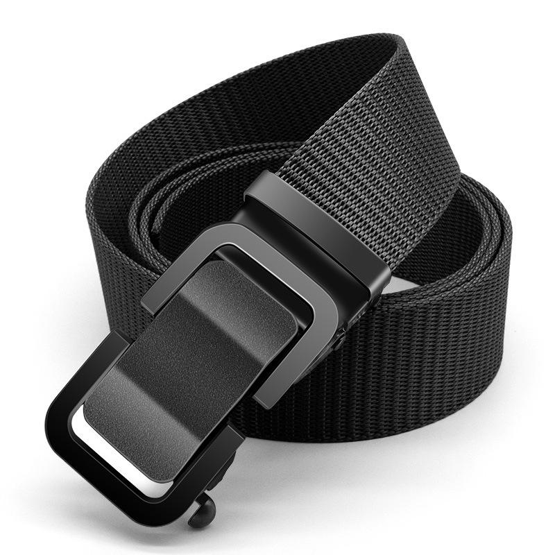 Men's Nylon Automatic Buckle Tactical Belt - Versatile, Toothless, Outdoor Canvas Waist Belt