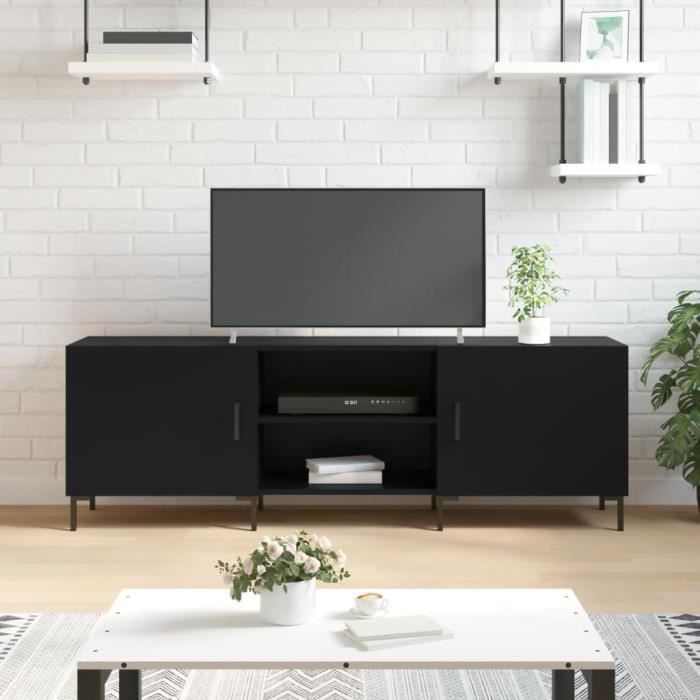 VidaXL Meuble TV noir 150x30x50 cm bois d'ingénierie 829101