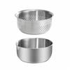 2 Pieces Stainless Steel Colander with Solid Bowl Nested Kitchenware Practical