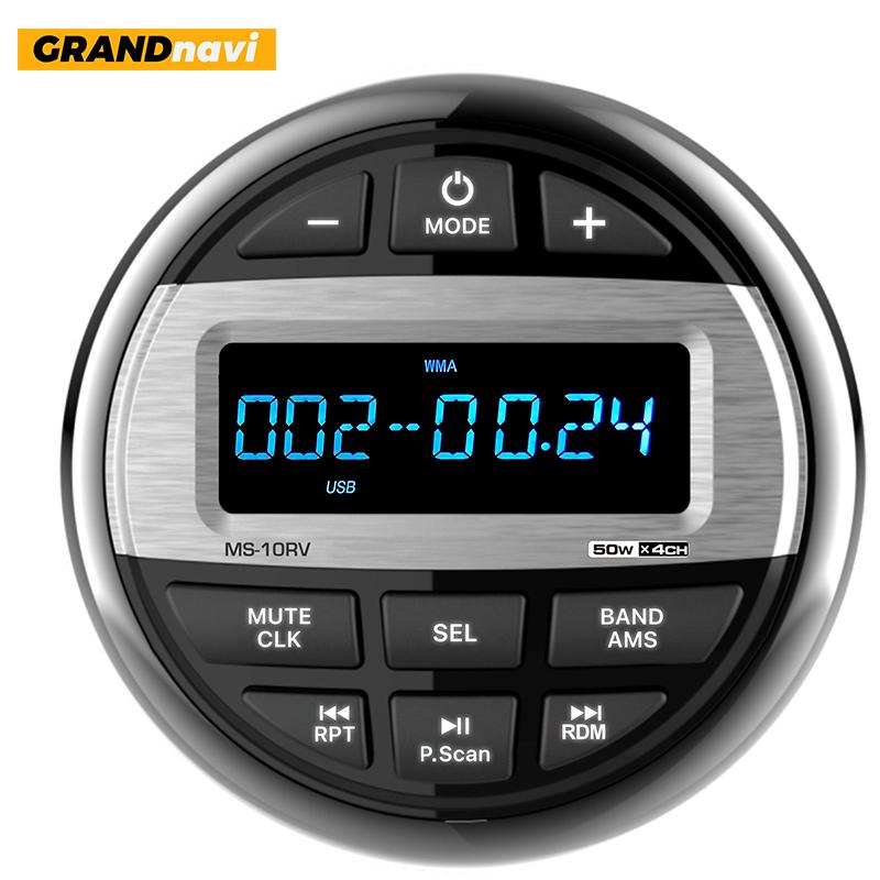 GRANDnavi Marine Stereo Boat Radio Waterproof Bluetooth FM AM Digital Media Audio Player For Yacht Gauge ATV UTV Cart Motorcycle Marine radio