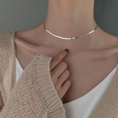 Silver Color Clavicle Chain Necklace For Women Snake Bone Chain Charm Choker Boho Fashion Jewelry Gift Trendy Accessories