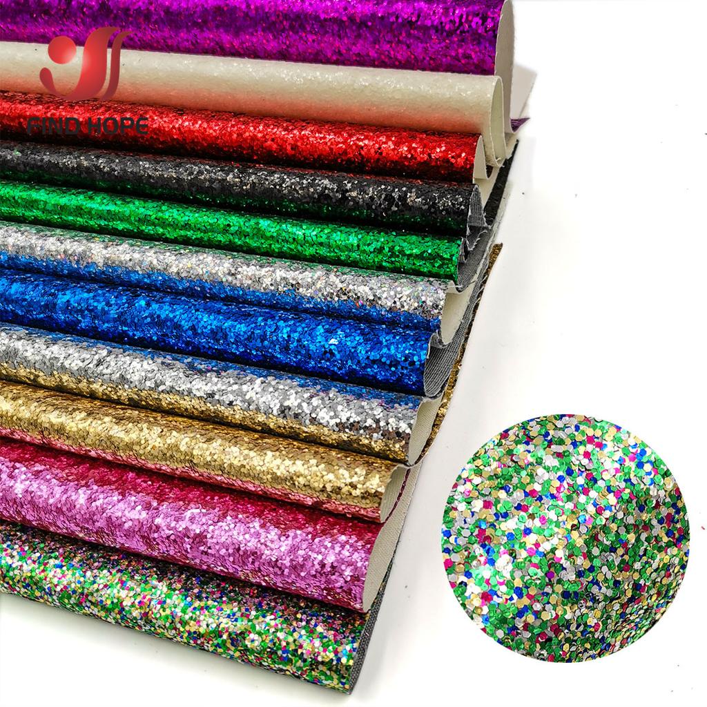 Sparkly Chunky Glitter Fabric Roll Rainbow Iridescent Vinyl Faux Leather Fabric Bow Craft DIY Earring Material Handmade